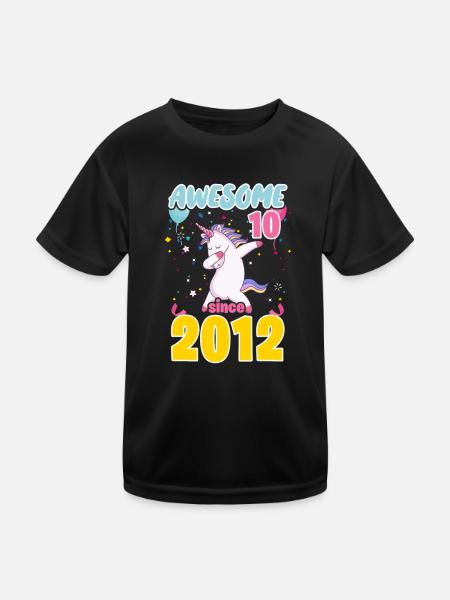10ème Anniversaire Licorne 10 Ans 2012 Cadeau - T-shirt sport Enfant - noir - Devant