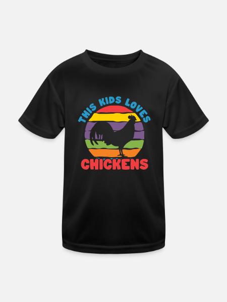 Huhn Bauernhof Geflügel Hahn Hühner Geschenk - Kinder Funktions-T-Shirt - Schwarz - Vorne