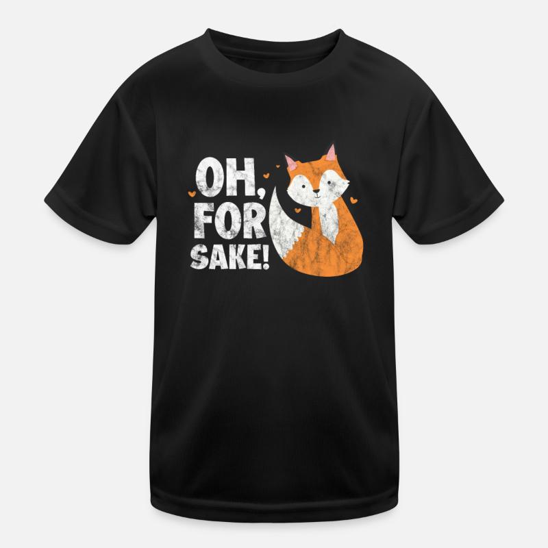 Fuchs - Kinder Funktions-T-Shirt - Schwarz
