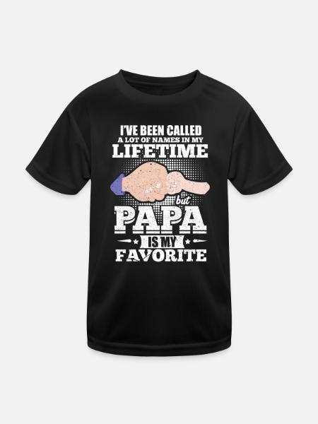 Vater - Kinder Funktions-T-Shirt - Schwarz - Vorne