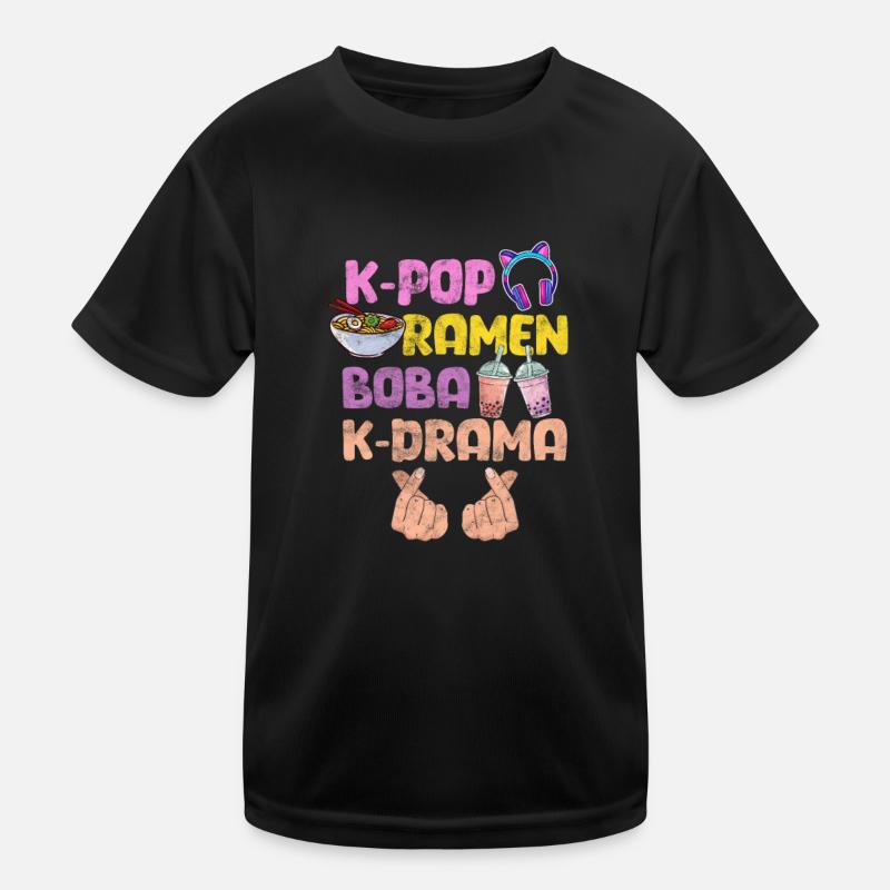 K-Pop Ramen Bubble Tea Koreanisch Musik Geschenk Kinder Funktions-T-Shirt