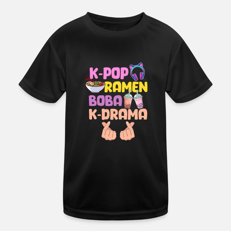 K-Pop Ramen Bubble Tea Kinder Funktions-T-Shirt