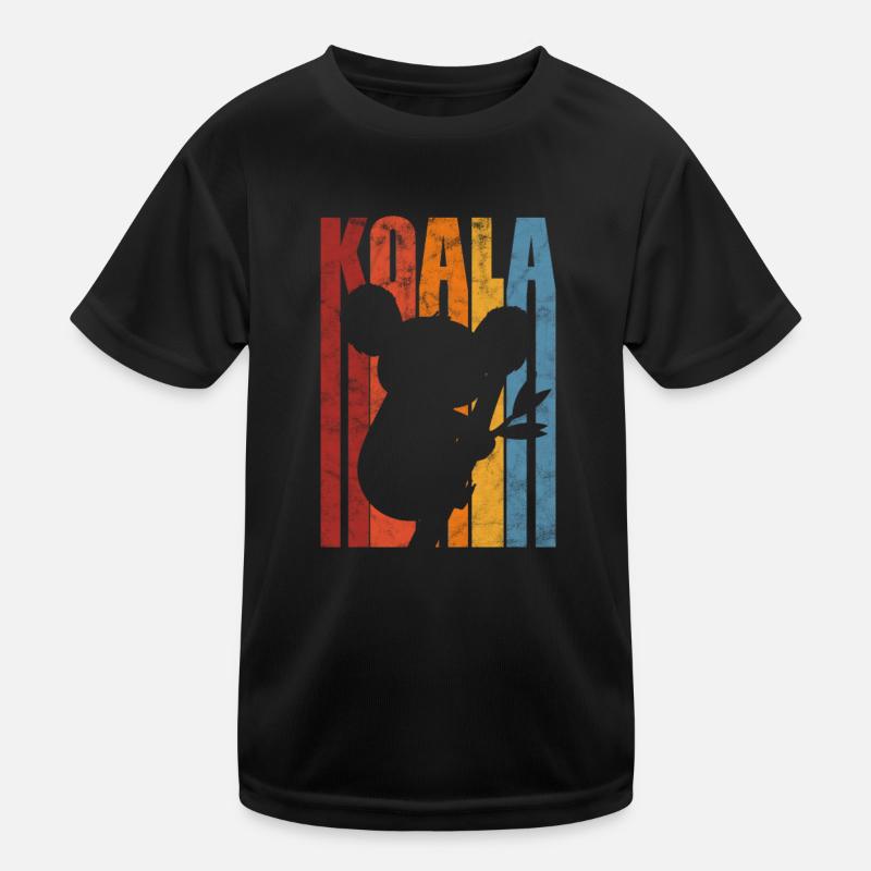 Koala - Kinder Funktions-T-Shirt - Schwarz