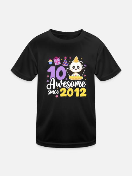 Panda 10ème anniversaire Panda Bear 10 ans Cadeau - T-shirt sport Enfant - noir - Devant