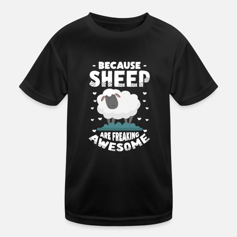 Schaf - Kinder Funktions-T-Shirt - Schwarz