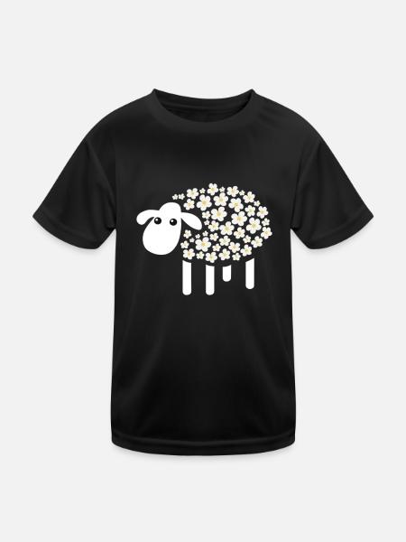 Schaf - Kinder Funktions-T-Shirt - Schwarz