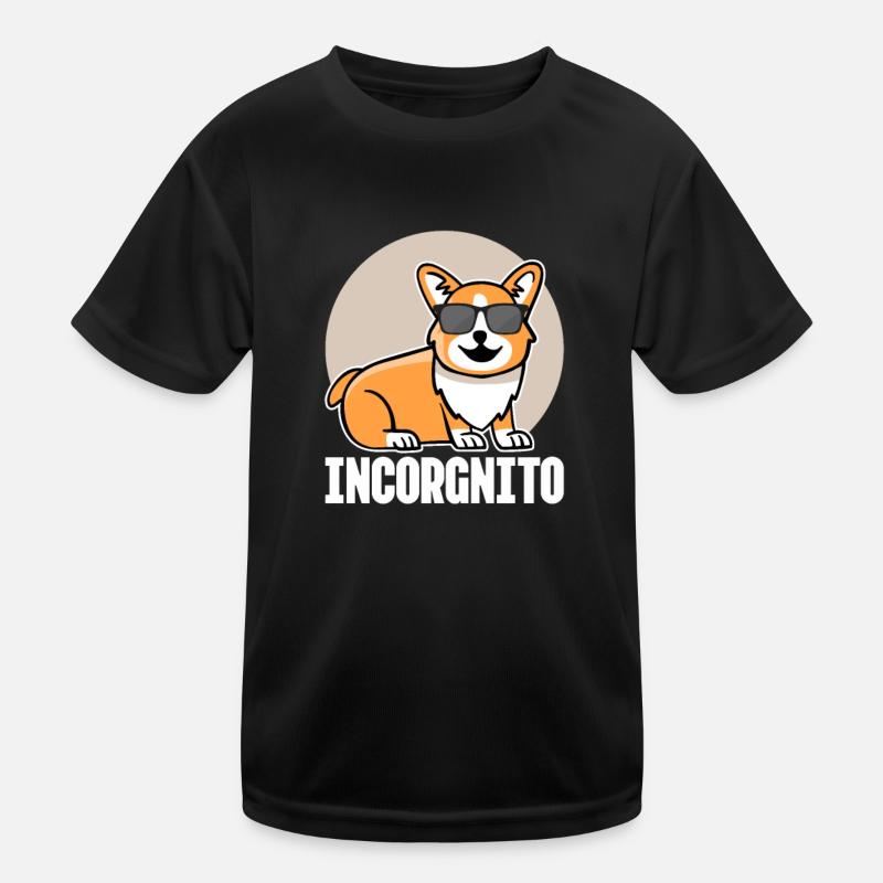 Corgi - Kinder Funktions-T-Shirt - Schwarz