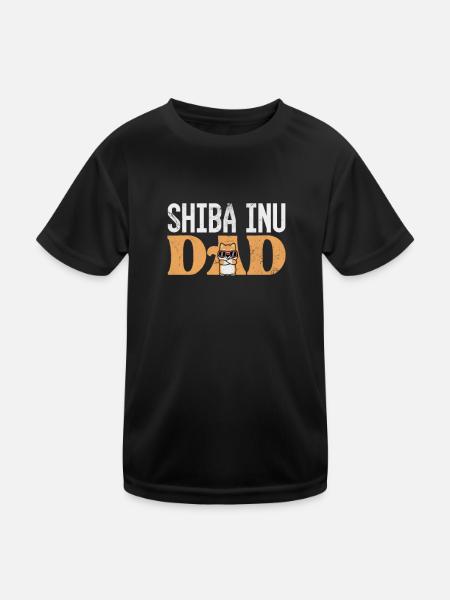 Shiba Inu Dad Hund Hundeliebhaber Geschenk - Kinder Funktions-T-Shirt - Schwarz - Vorne