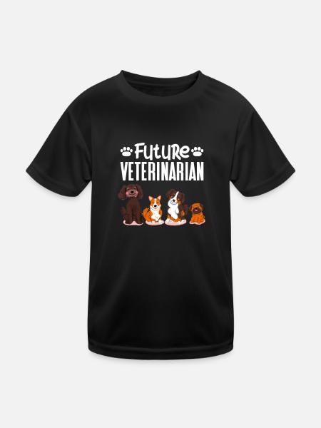 Tierarzt - Kinder Funktions-T-Shirt - Schwarz - Vorne