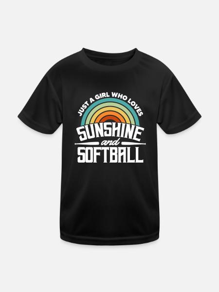 Softball Girl Spieler Baseball Pitcher Geschenk - Kinder Funktions-T-Shirt - Schwarz - Vorne