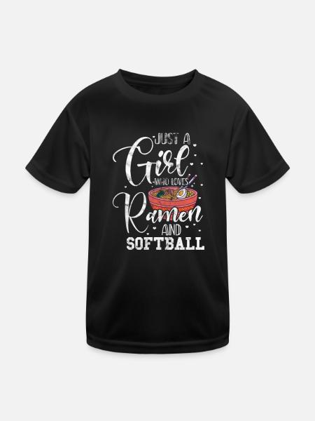 Softball Girl Ramen - T-shirt sport Enfant - noir - Devant
