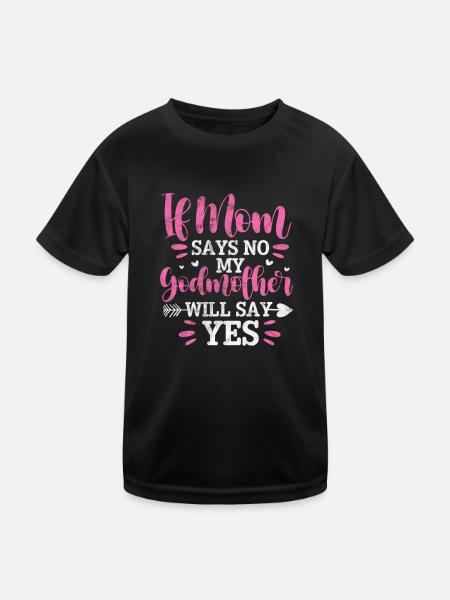 Marraine Tante Marraine Baptême Nièce Neveu Cadeau - T-shirt sport Enfant - noir - Devant