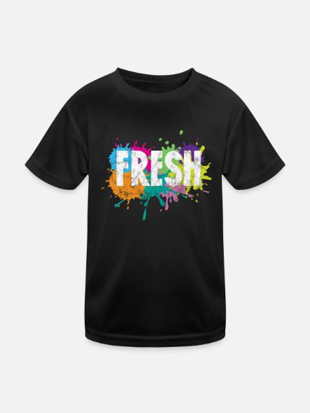 Hip Hop - Kinder Funktions-T-Shirt - Schwarz - Vorne