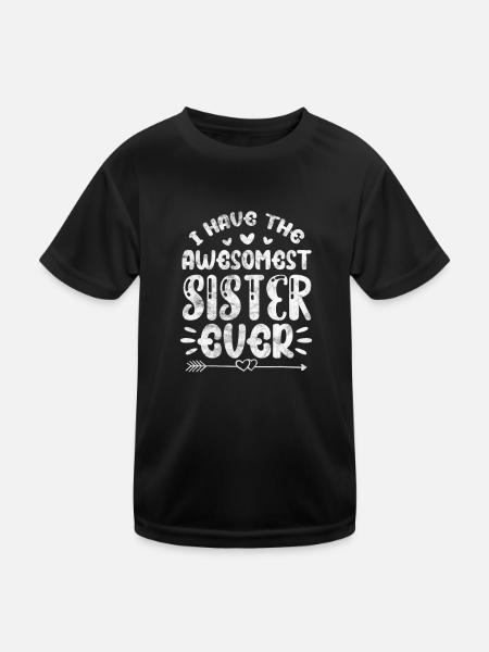 Soeur Frère Frères et sœurs Cadeau de famille - T-shirt sport Enfant - noir - Devant