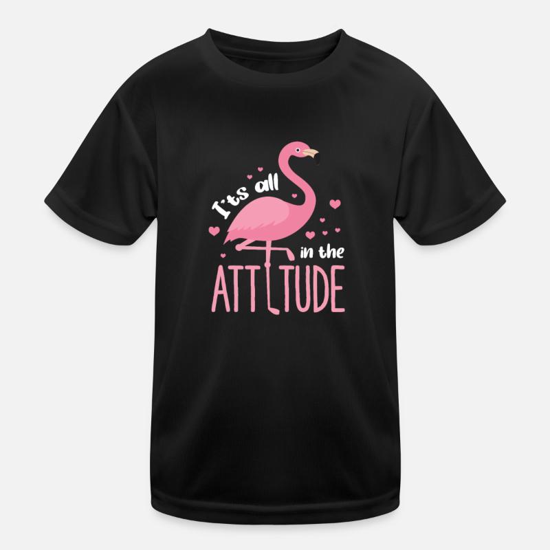 Flamingo Pink Vogel Zoo Sommer Urlaub Geschenk Kinder Funktions-T-Shirt