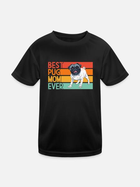 Carlin Chien Chien Ami Pet Pug Pug Pug Cadeau - T-shirt sport Enfant - noir - Devant
