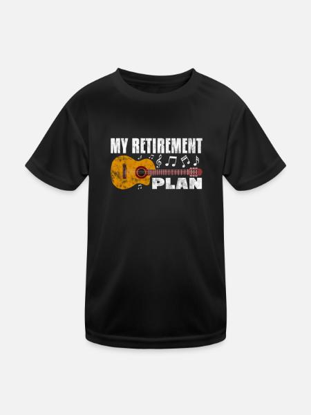 Guitariste à la retraite - T-shirt sport Enfant - noir - Devant