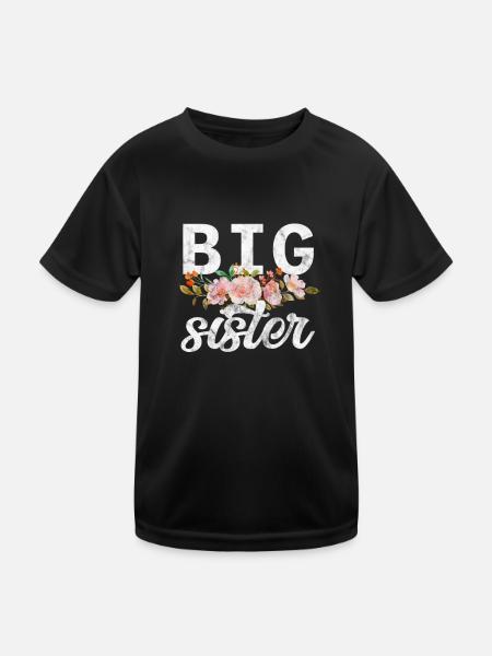 Grande sœur Frère frères et sœurs Cadeau - T-shirt sport Enfant - noir - Devant