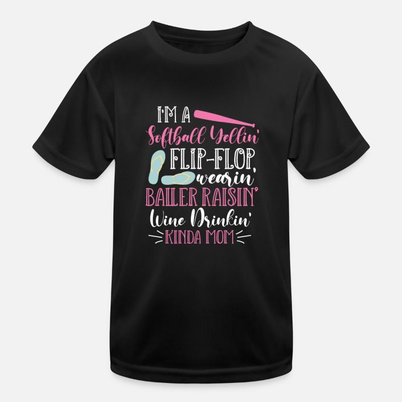 Softball Mutter Baseball Tochter Sohn Geschenk Kinder Funktions-T-Shirt