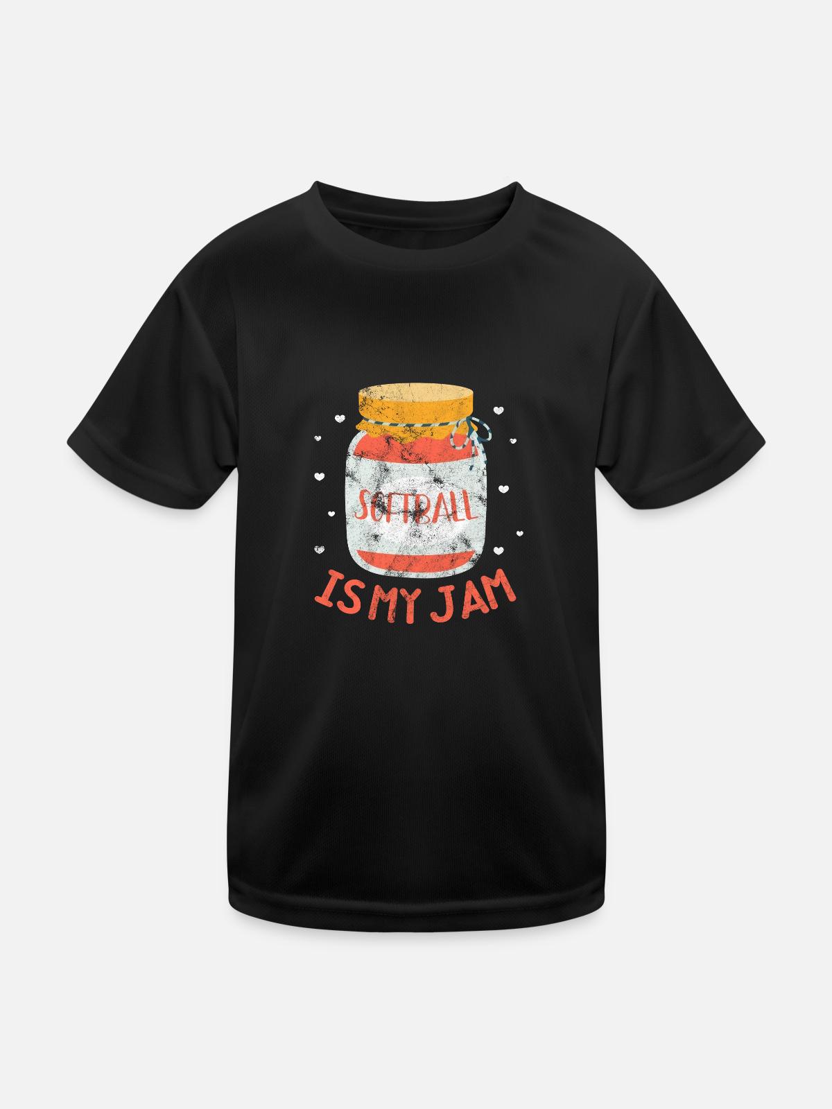 Softball - Kids Functional T-Shirt - black - Front