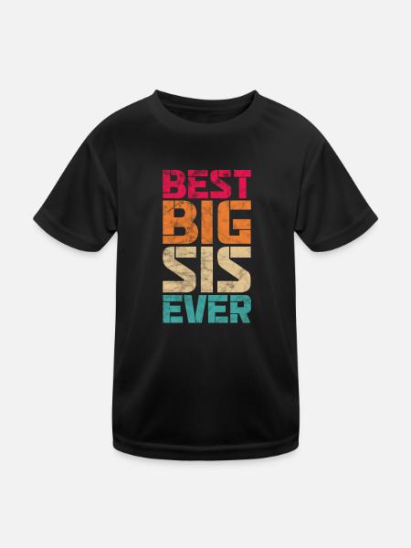 Grande sœur Frère frères et sœurs Cadeau - T-shirt sport Enfant - noir - Devant