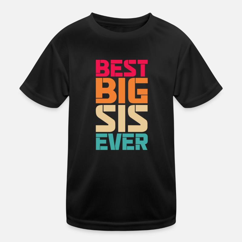 Große Schwester - Kinder Funktions-T-Shirt - Schwarz