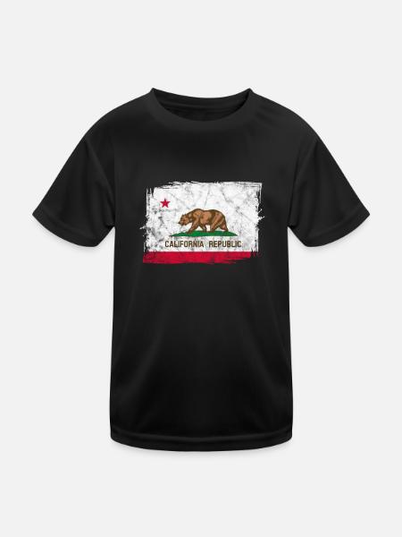 California USA Holidays America Gift - Kids Functional T-Shirt - black - Front