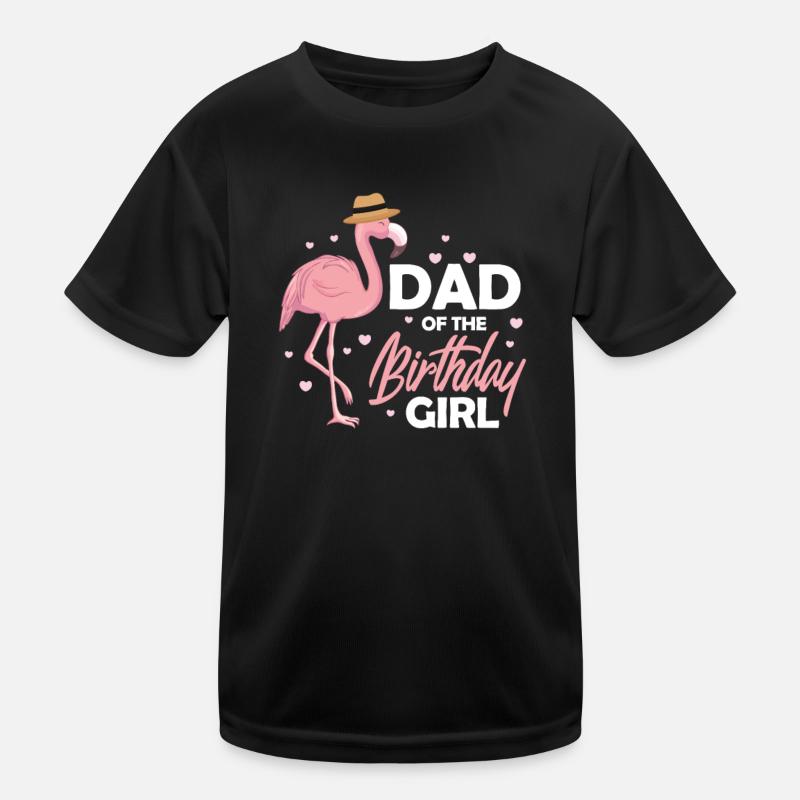 Flamingo Vater Geburtstag Pink Vogel Geschenk Kinder Funktions-T-Shirt