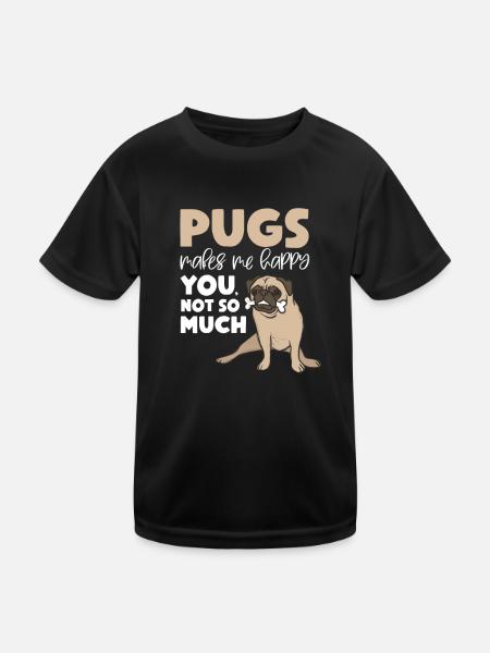Carlin Chien Chien Ami Pet Pug Pug Pug Cadeau - T-shirt sport Enfant - noir - Devant