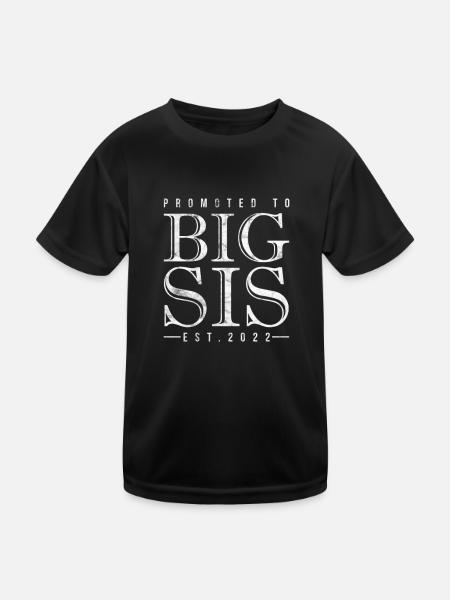 Grande sœur Frère frères et sœurs Cadeau - T-shirt sport Enfant - noir - Devant