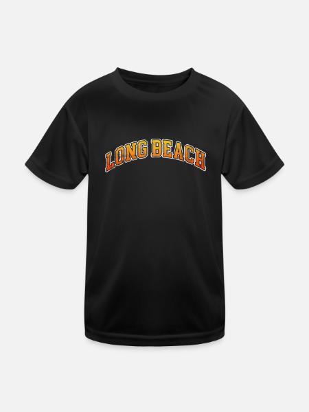Long Beach Californie États-Unis Amérique LA Cadeau - T-shirt sport Enfant - noir - Devant
