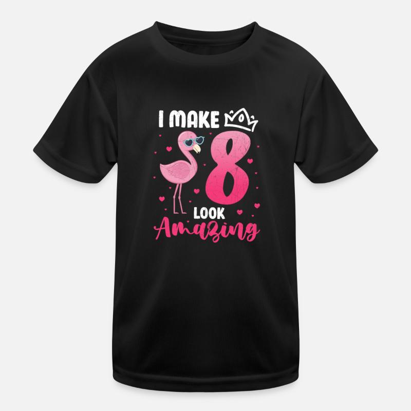8. Geburtstag Flamingo Kinder Funktions-T-Shirt