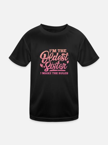 Soeur Frère Frères et sœurs Cadeau de famille - T-shirt sport Enfant - noir - Devant