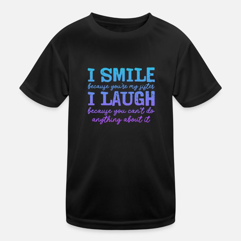 Schwester - Kinder Funktions-T-Shirt - Schwarz