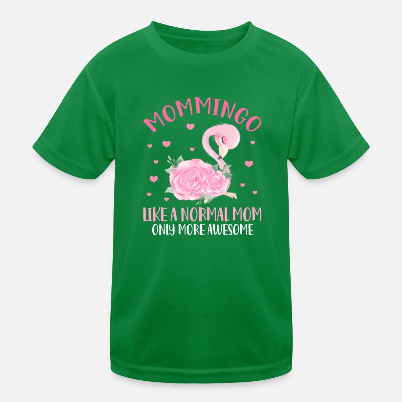 Flamingo Mutter Pink Vogel Muttertag Geschenk Kinder Funktions-T-Shirt