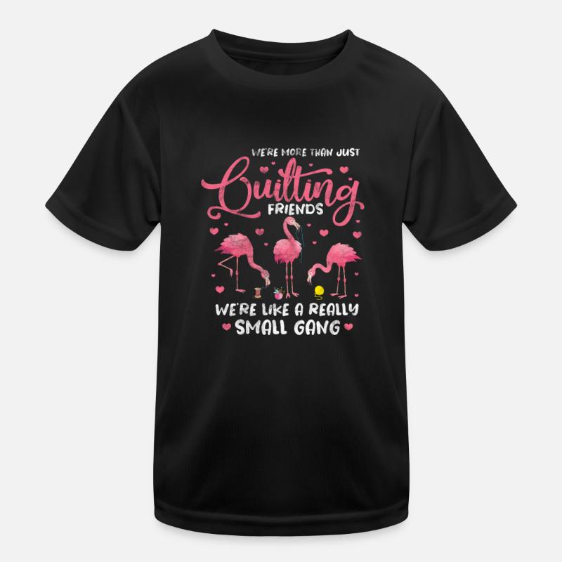Flamingo - Kinder Funktions-T-Shirt - Schwarz