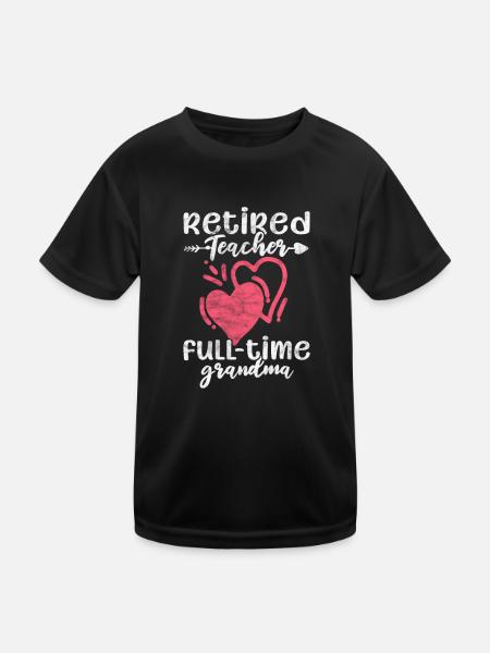 Enseignante à la retraite - T-shirt sport Enfant - noir - Devant