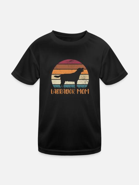 Labrador Mutter - Kinder Funktions-T-Shirt - Schwarz - Vorne