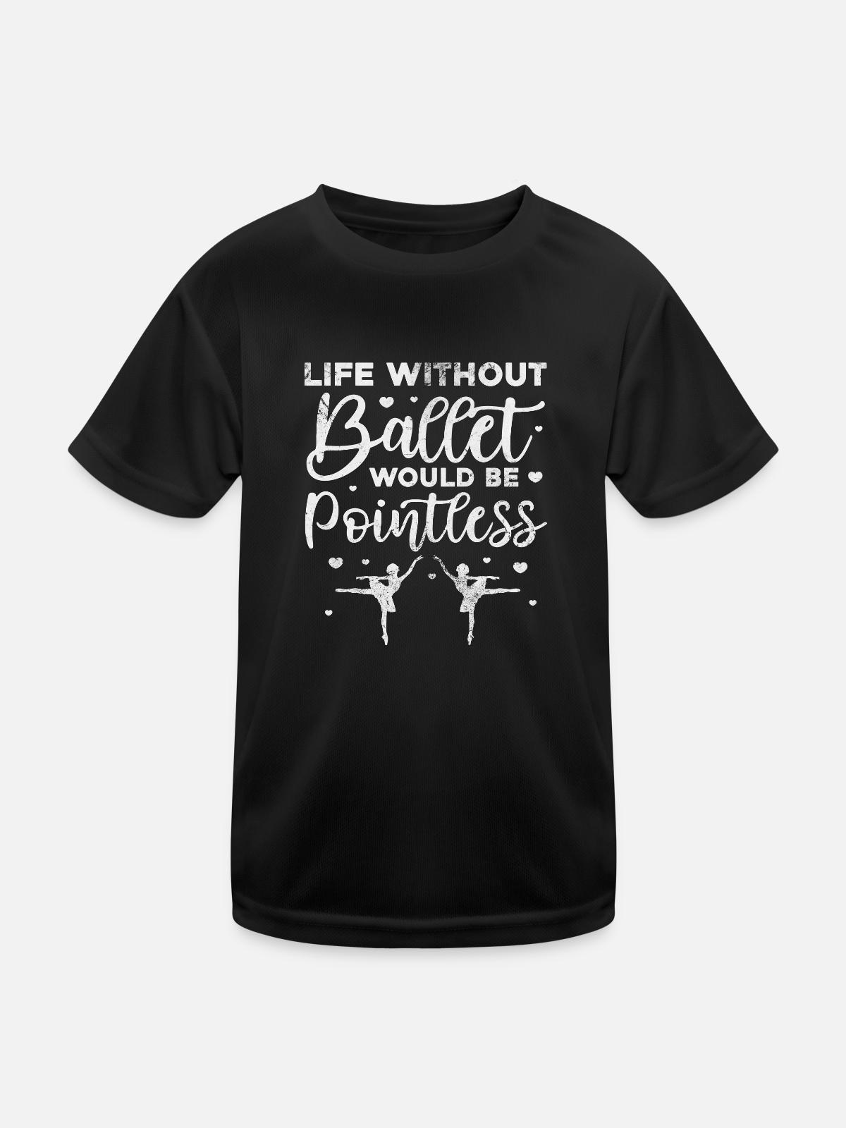 Ballett - Kinder Funktions-T-Shirt - Schwarz - Vorne