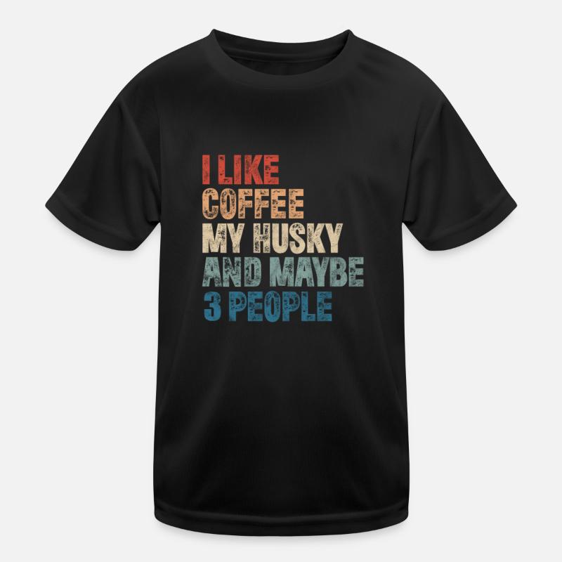 Coffee Husky Kids Functional T-Shirt