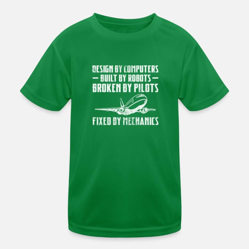 Flugzeugmechaniker Luftfahrt Flugzeug Geschenk Kinder Funktions-T-Shirt