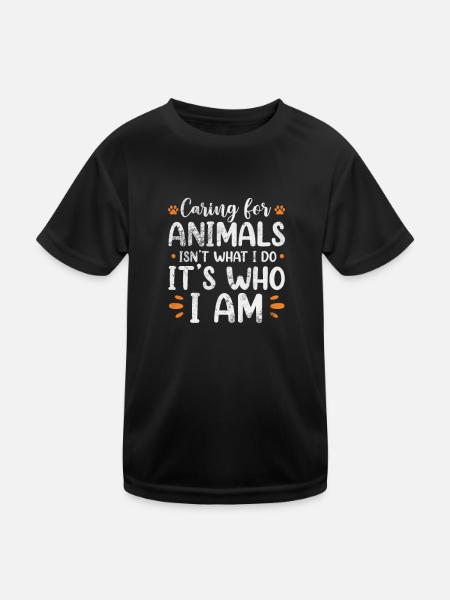 Animal Rescue Animal Rights Animal Love Pet Gift - Kids Functional T-Shirt - black - Front