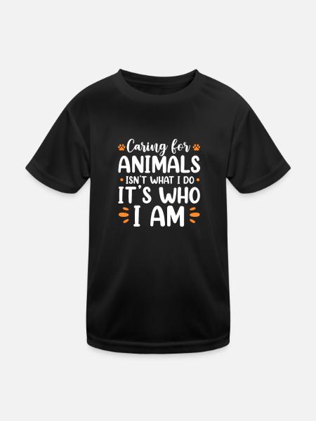 Sauvetage d’animaux - T-shirt sport Enfant - noir - Devant