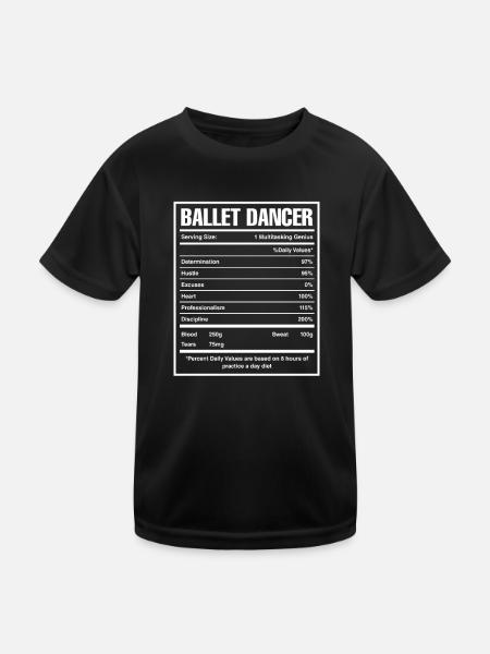 Ballet Ballerine Ballet Danseuse Danse Cadeau - T-shirt sport Enfant - noir - Devant
