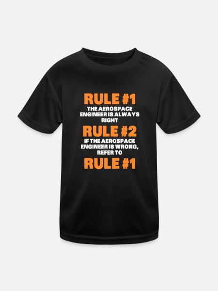 Space Engineer Aeronautical Engineer - Kids Functional T-Shirt - black - Front
