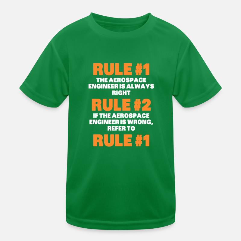 Space Engineer Aeronautical Engineer Kids Functional T-Shirt
