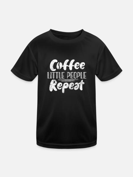 Kaffee - Kinder Funktions-T-Shirt - Schwarz - Vorne