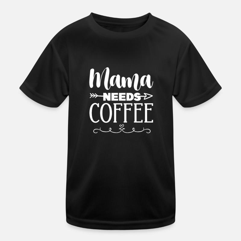 Kaffee Mutter Koffein Espresso Barista Geschenk - Kinder Funktions-T-Shirt - Schwarz