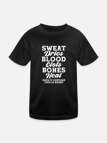 Rugby - Kinder Funktions-T-Shirt - Schwarz - Vorne