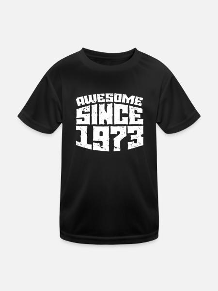 1973 - Kinder Funktions-T-Shirt - Schwarz - Vorne